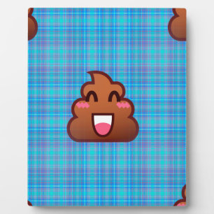 plaid poop emoji plaque