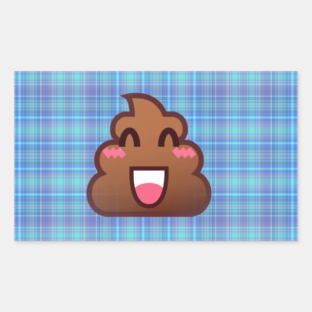 plaid poop emoji sticker (Front)