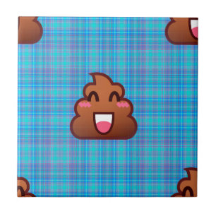plaid poop emoji tile