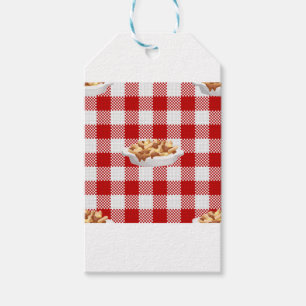 plaid poutine gift tags