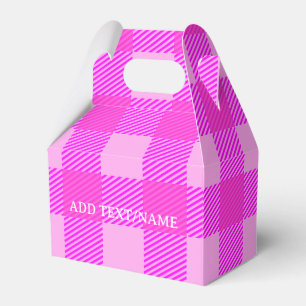Plaid Print In Pink Custom Favor Box