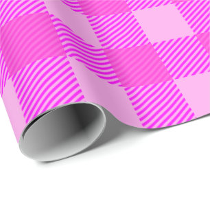 Plaid Print In Pink Custom Wrapping Paper