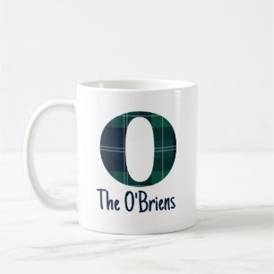 Plaid Print Lowercase Letter o Initial and Name Coffee Mug