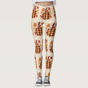 Plaid Pumpkin Blessings Leggings