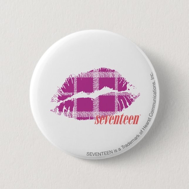 Plaid Purple 2 Inch Round Button (Front)