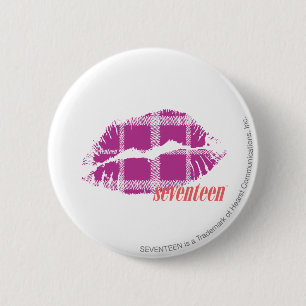 Plaid Purple 2 Inch Round Button