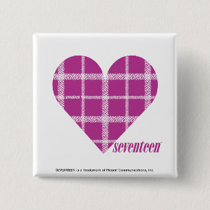 Plaid Purple 2 Inch Square Button