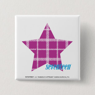 Plaid Purple 3 2 Inch Square Button