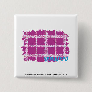 Plaid Purple 4 2 Inch Square Button