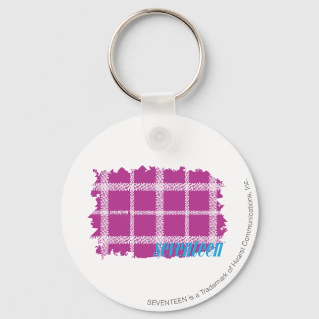 Plaid Purple 4 Keychain (Front)
