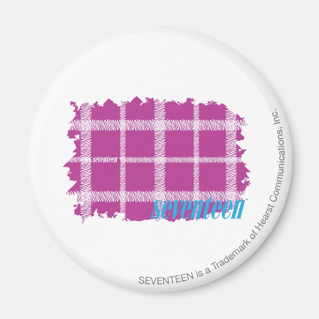 Plaid Purple 4 Magnet (Front)