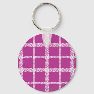 Plaid Purple Keychain