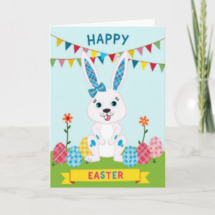 Plaid Rabbit Springtime Card