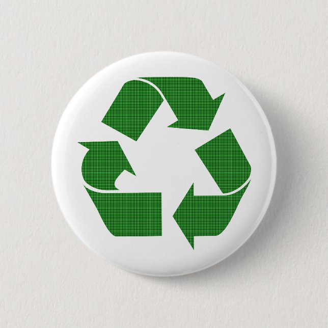 plaid recycle 2 inch round button (Front)