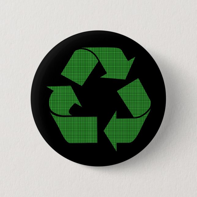 plaid recycle 2 inch round button (Front)