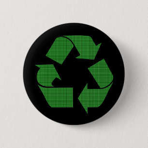 plaid recycle 2 inch round button