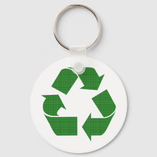 plaid recycle keychain