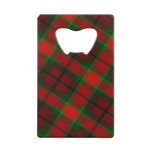 Plaid red and green bottle opener credit card bottle opener