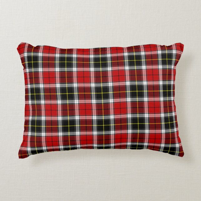 Plaid Red Brown Checks Pattern-52626 Accent Pillow (Front)