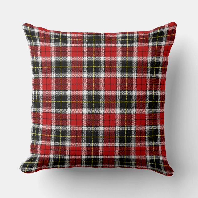 Plaid Red Brown Checks Pattern-52626 Throw Pillow (Front)