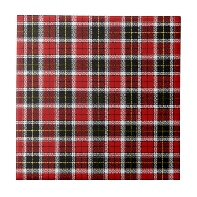 Plaid Red Brown Checks Pattern-52626 Tile (Front)