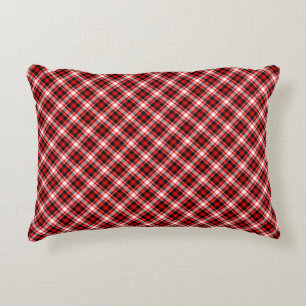 Plaid Red Digital Paper Accent Pillow