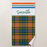 Plaid Red Green Rustic Bright Personalized Tartan Beach Towel<br><div class="desc">Complete your gifting needs with this cute plaid clan Murray tartan beach towel for your family vacation, reunion or any special occasion including birthdays, anniversaries, holidays</div>