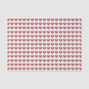 Plaid Red Hearts Pattern Tissue Paper
