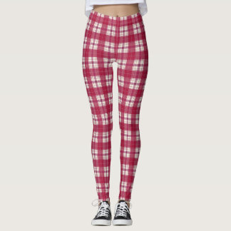plaid red leggings