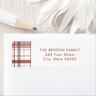 Plaid Red White Return Label