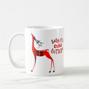Plaid Reindeer Baby its Cold Outside Coffee Mug