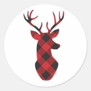 Plaid reindeer stickers