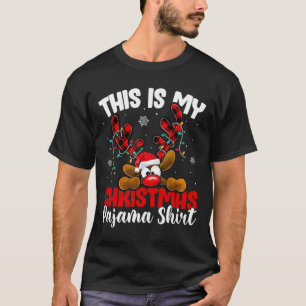 Plaid Reindeer This Is My Christmas Pyjamas Xmas F T-Shirt