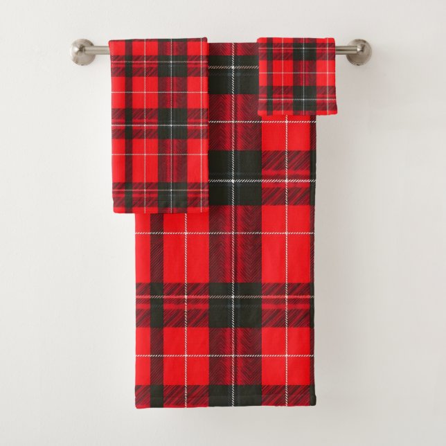 Plaid Rouge traditionnel Tartan Collection tendanc (En situation)