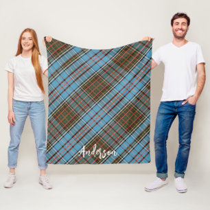 Plaid Rustic Anderson Classic Tartan Personalized Fleece Blanket