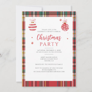Plaid Rustic Christmas Holidays Party Invitation