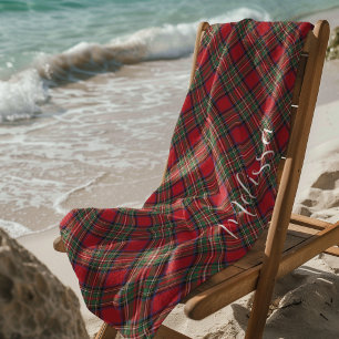 Plaid Rustic Classic Custom Stewart Tartan Beach Towel