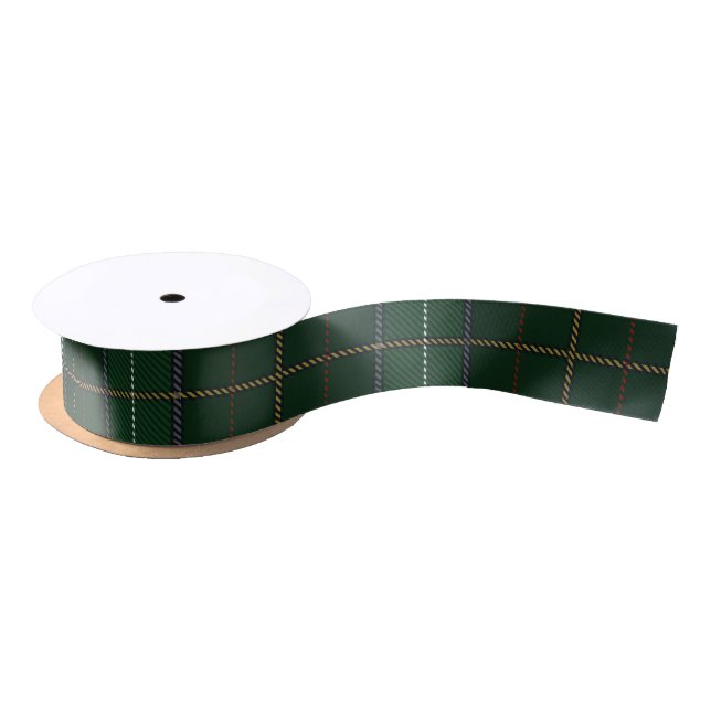 Plaid Rustic Classic Green Tartan Satin Ribbon (Spool)