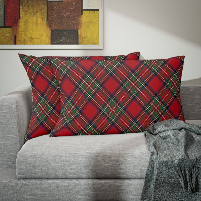 Plaid Rustic Elegant Clan Stewart Tartan Accent Pillow (Tartan Plaid Clan Stewart Accent Pillow)