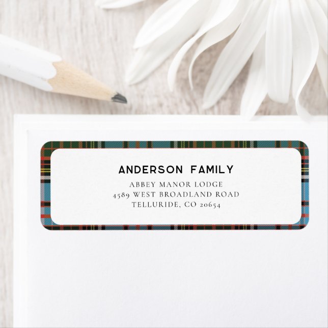 Plaid Rustic Elegant Tartan Adresse de retour (En situation)