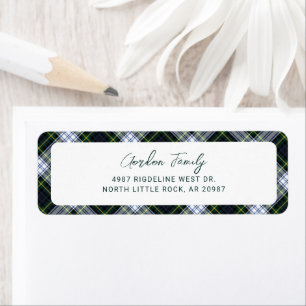 Plaid Rustic Gordon Tartan Script Return Address