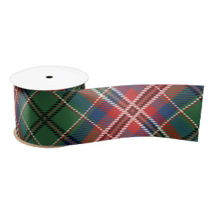 Plaid Rustic Green Red MacCulloch Tartan Satin Ribbon