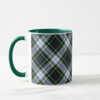 Plaid Rustic Green White Clan Gordon Tartan