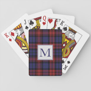 Plaid Rustic Initial Tartan Clan MacLachlan Custom Playing Cards
