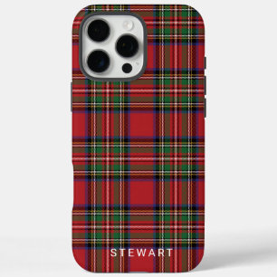 Plaid Rustic Red and Green Stewart Tartan iPhone 16 Pro Max Case