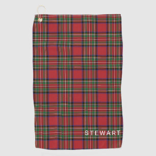 Plaid Rustic Red and Green Stewart Tartan Golf Towel