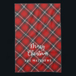 Plaid Rustic Red Black Merry Christmas Kitchen Towel<br><div class="desc">A rustic red and black plaid kitchen towel with the words, "Merry Christmas" and personalized with your name underneath. Simple country style for your home that is perfect for the Christmas holiday season. Mix and match with other coordinating Christmas pillows at www.zazzle.com/blackberryBoulevard. Design questions will be answered by emailing customercare@blackberryboulevard.com...</div>