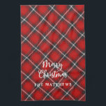 Plaid Rustic Red Black Merry Christmas Kitchen Towel<br><div class="desc">A rustic red and black plaid kitchen towel with the words, "Merry Christmas" and personalized with your name underneath. Simple country style for your home that is perfect for the Christmas holiday season. Mix and match with other coordinating Christmas pillows at www.zazzle.com/blackberryBoulevard. Design questions will be answered by emailing customercare@blackberryboulevard.com...</div>