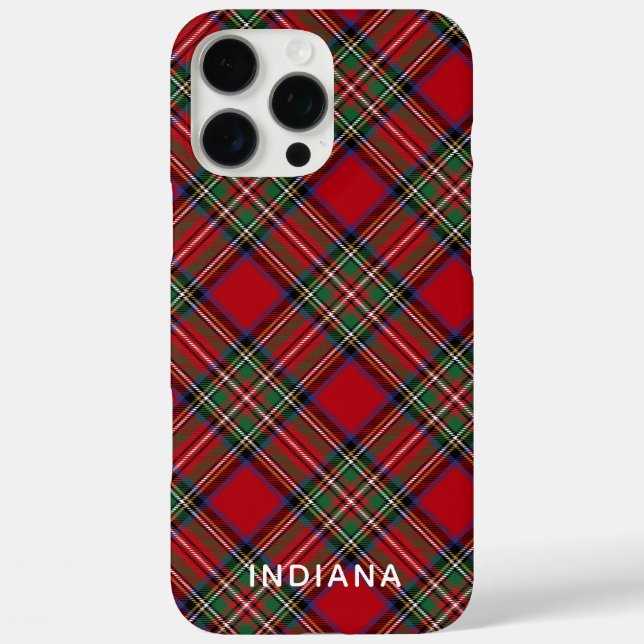 Plaid Rustic Red Green Classic Stewart Tartan Case-Mate iPhone Case (Back)