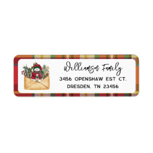 Plaid Rustic Script Holidays Family Return Adresse